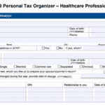 2020 Personal Tax Organizer – Healthcare